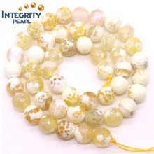 DIY Gemstone Loose Strand 6 8 10 12mm Facted Yellow Agate Beads